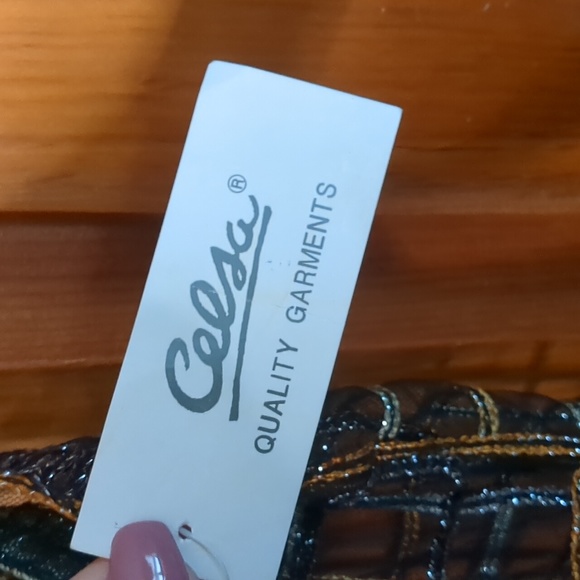 CELSA* mesh net metallic gold/green decorative vest "button" front size XL - Picture 10 of 12